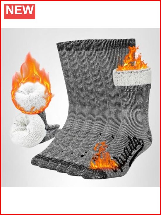 Other - Merino Wool Crew Socks Thermal Warm Winter Work Hiking Running 3 Pairs